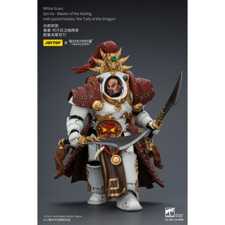 JoyToy Space Marines - Cicatrices Blancas - Qin Xa-Maestro del Keshig con espadas emparejadas "theTails of the Dragon" 1/18