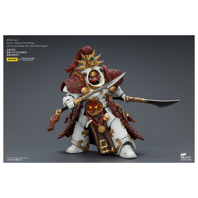 JoyToy Space Marines - Cicatrices Blancas - Qin Xa-Maestro del Keshig con espadas emparejadas "theTails of the Dragon" 1/18