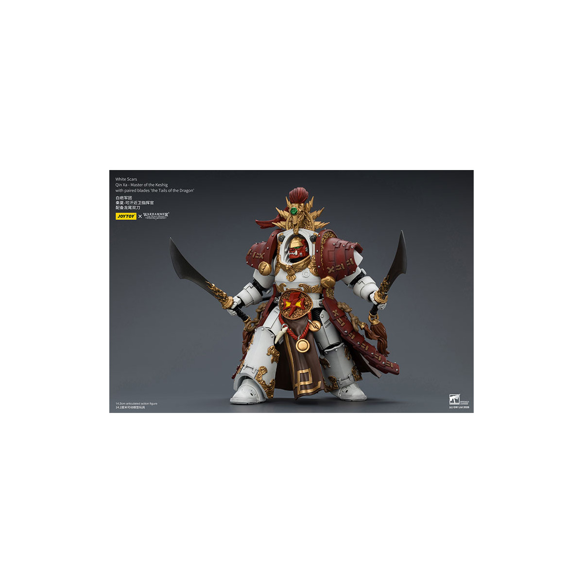 JoyToy Space Marines - Cicatrices Blancas - Qin Xa-Maestro del Keshig con espadas emparejadas "theTails of the Dragon" 1/18