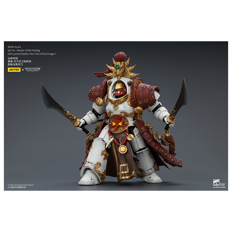 JoyToy Space Marines - Cicatrices Blancas - Qin Xa-Maestro del Keshig con espadas emparejadas "theTails of the Dragon" 1/18