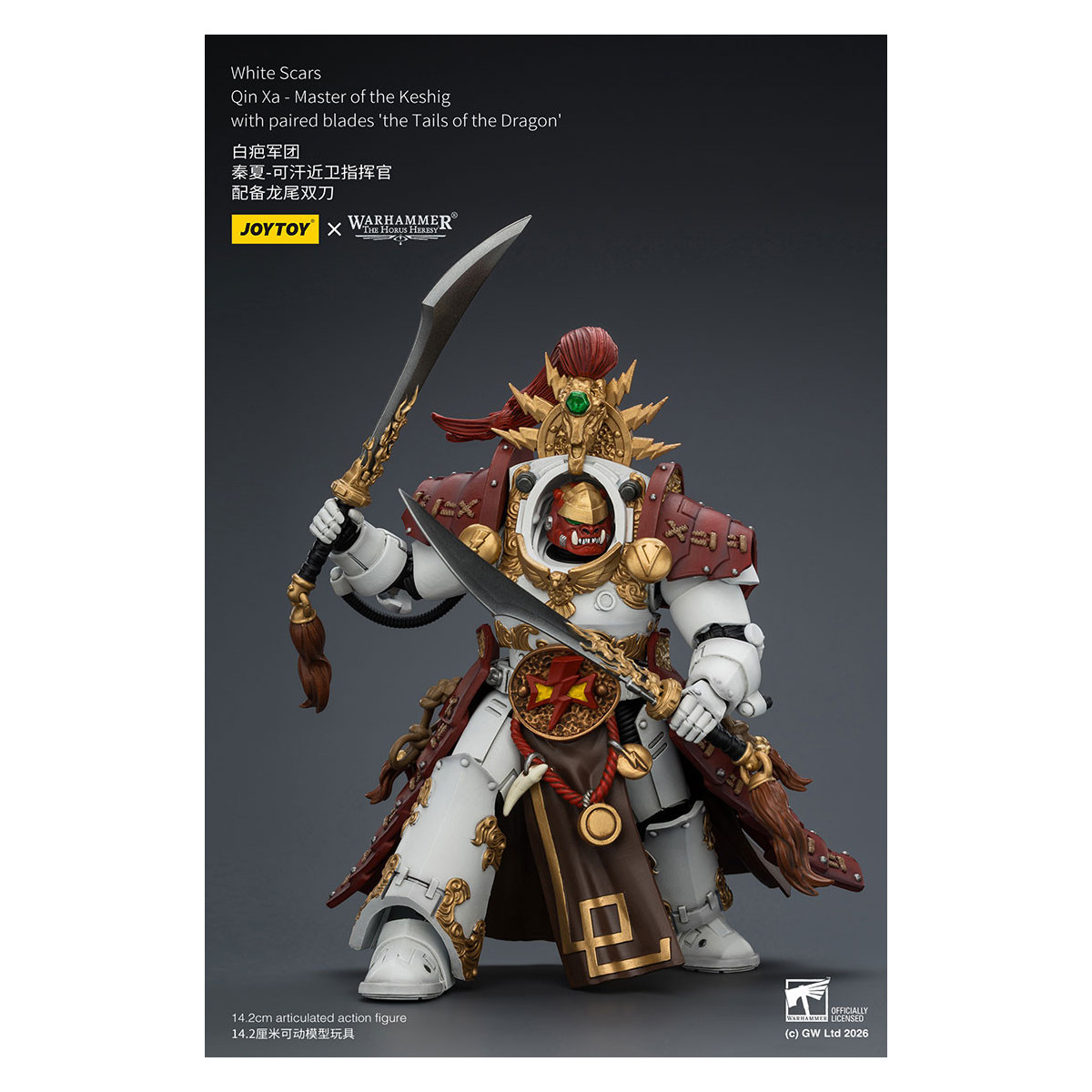 JoyToy Space Marines - Cicatrices Blancas - Qin Xa-Maestro del Keshig con espadas emparejadas "theTails of the Dragon" 1/18