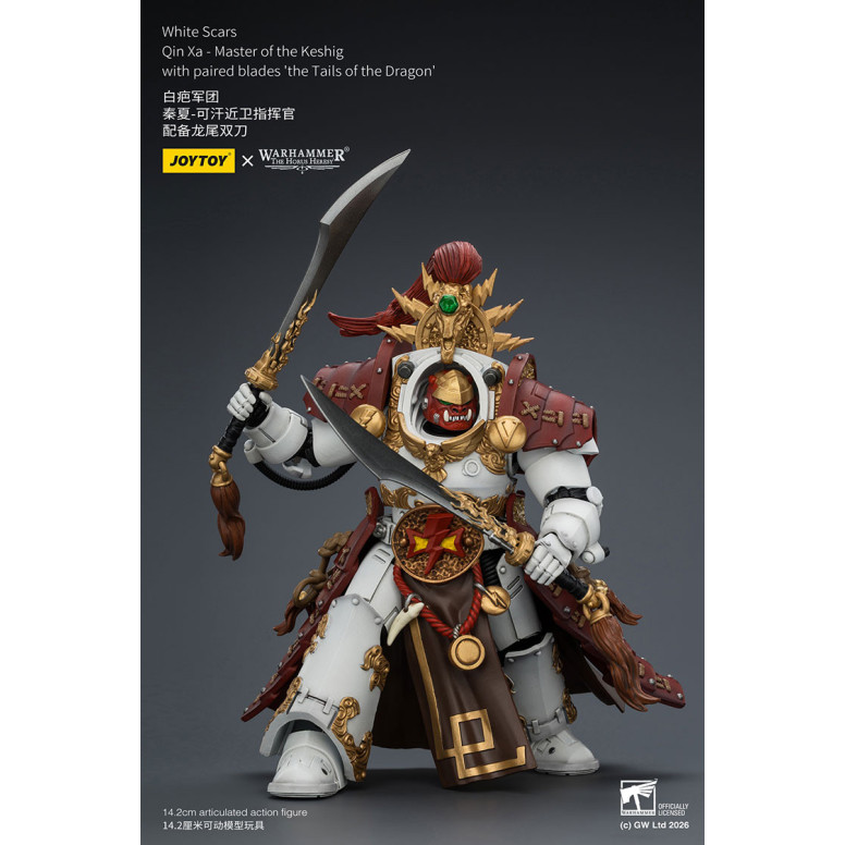 JoyToy Space Marines - Cicatrices Blancas - Qin Xa-Maestro del Keshig con espadas emparejadas "theTails of the Dragon" 1/18