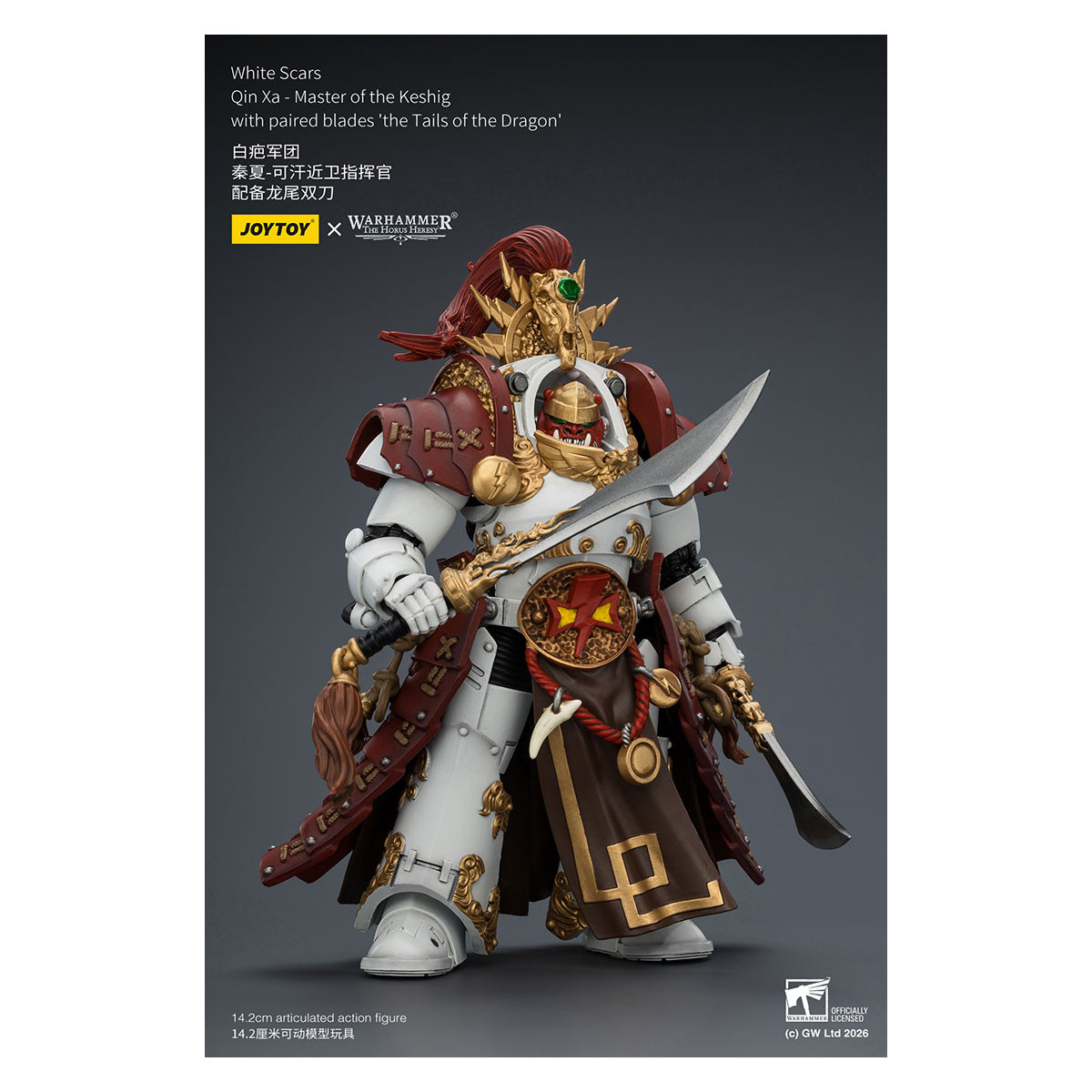 JoyToy Space Marines - Cicatrices Blancas - Qin Xa-Maestro del Keshig con espadas emparejadas "theTails of the Dragon" 1/18