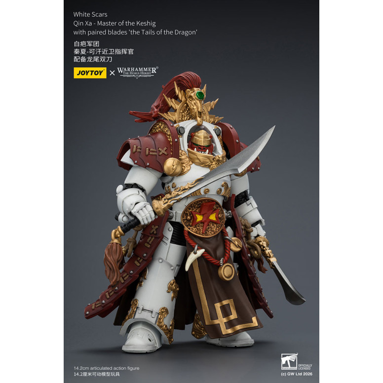 JoyToy Space Marines - Cicatrices Blancas - Qin Xa-Maestro del Keshig con espadas emparejadas "theTails of the Dragon" 1/18