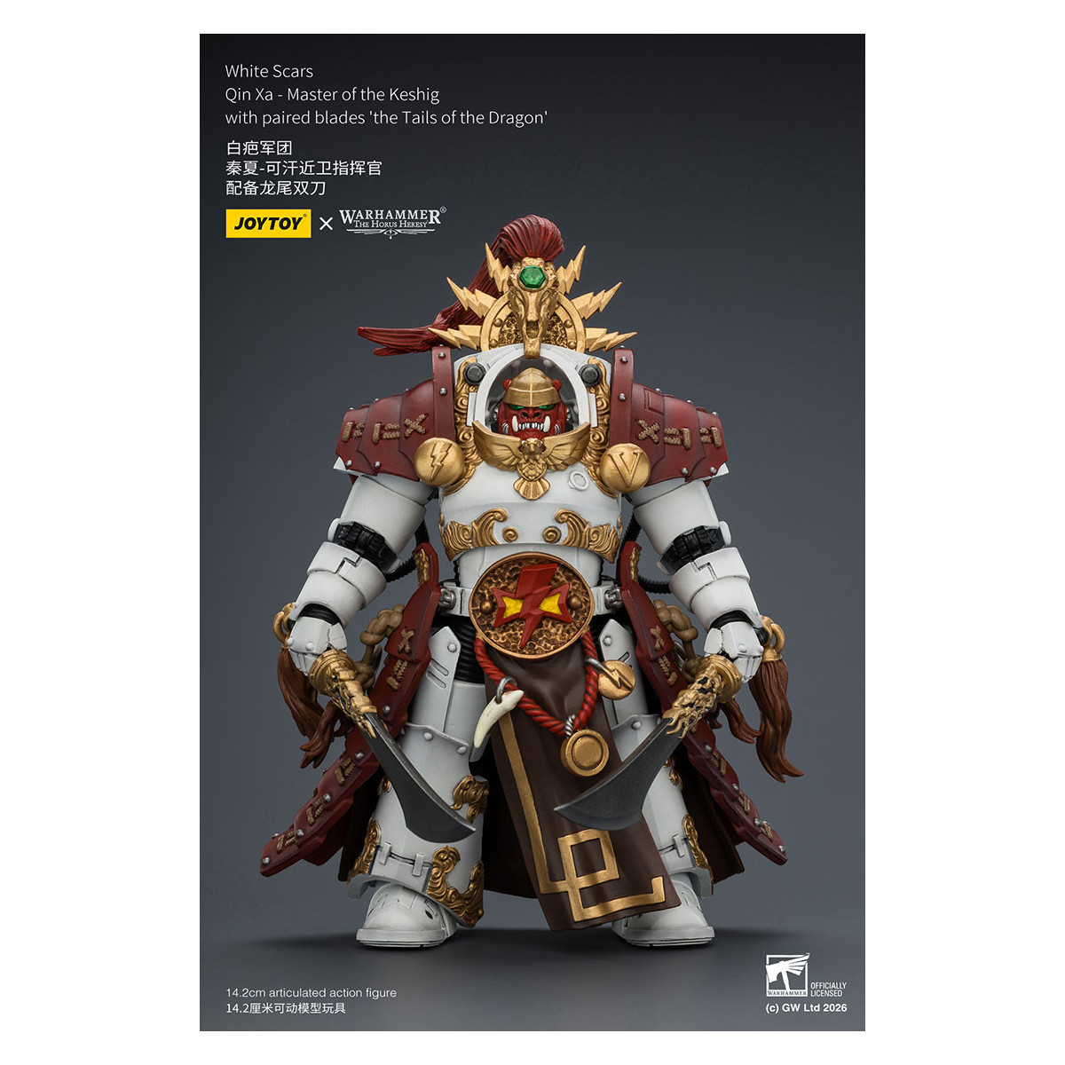JoyToy Space Marines - Cicatrices Blancas - Qin Xa-Maestro del Keshig con espadas emparejadas "theTails of the Dragon" 1/18