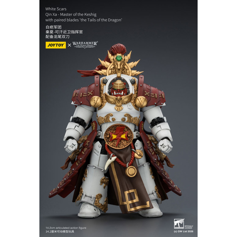 JoyToy Space Marines - Cicatrices Blancas - Qin Xa-Maestro del Keshig con espadas emparejadas "theTails of the Dragon" 1/18
