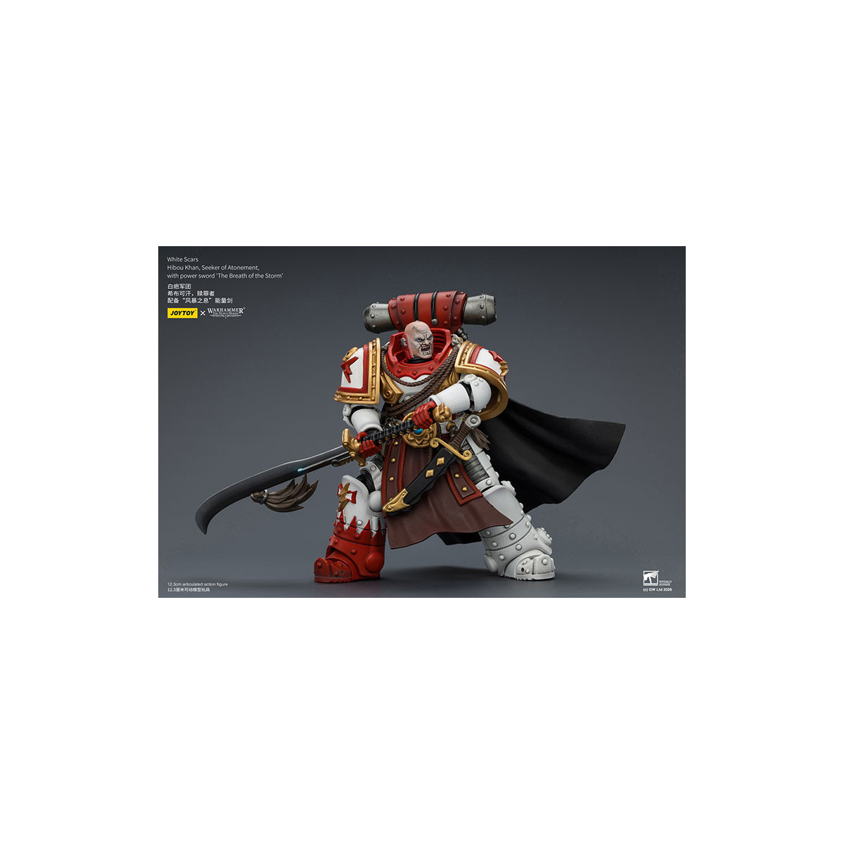 JoyToy Space Marines - Cicatrices Blancas - Búho Khan,Buscador de la Expiación,con espada de poder "El Aliento de la Tormenta" 1