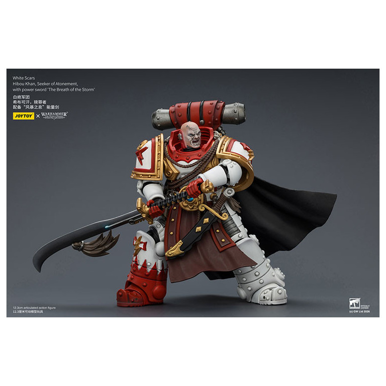 JoyToy Space Marines - Cicatrices Blancas - Búho Khan,Buscador de la Expiación,con espada de poder "El Aliento de la Tormenta" 1
