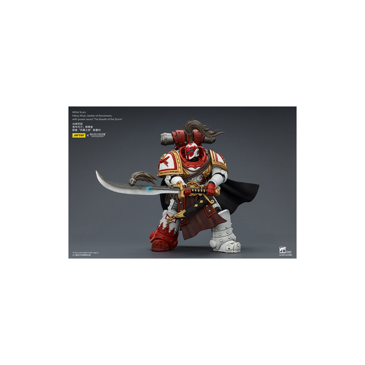 JoyToy Space Marines - Cicatrices Blancas - Búho Khan,Buscador de la Expiación,con espada de poder "El Aliento de la Tormenta" 1