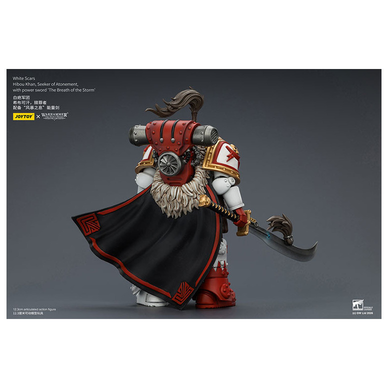 JoyToy Space Marines - Cicatrices Blancas - Búho Khan,Buscador de la Expiación,con espada de poder "El Aliento de la Tormenta" 1