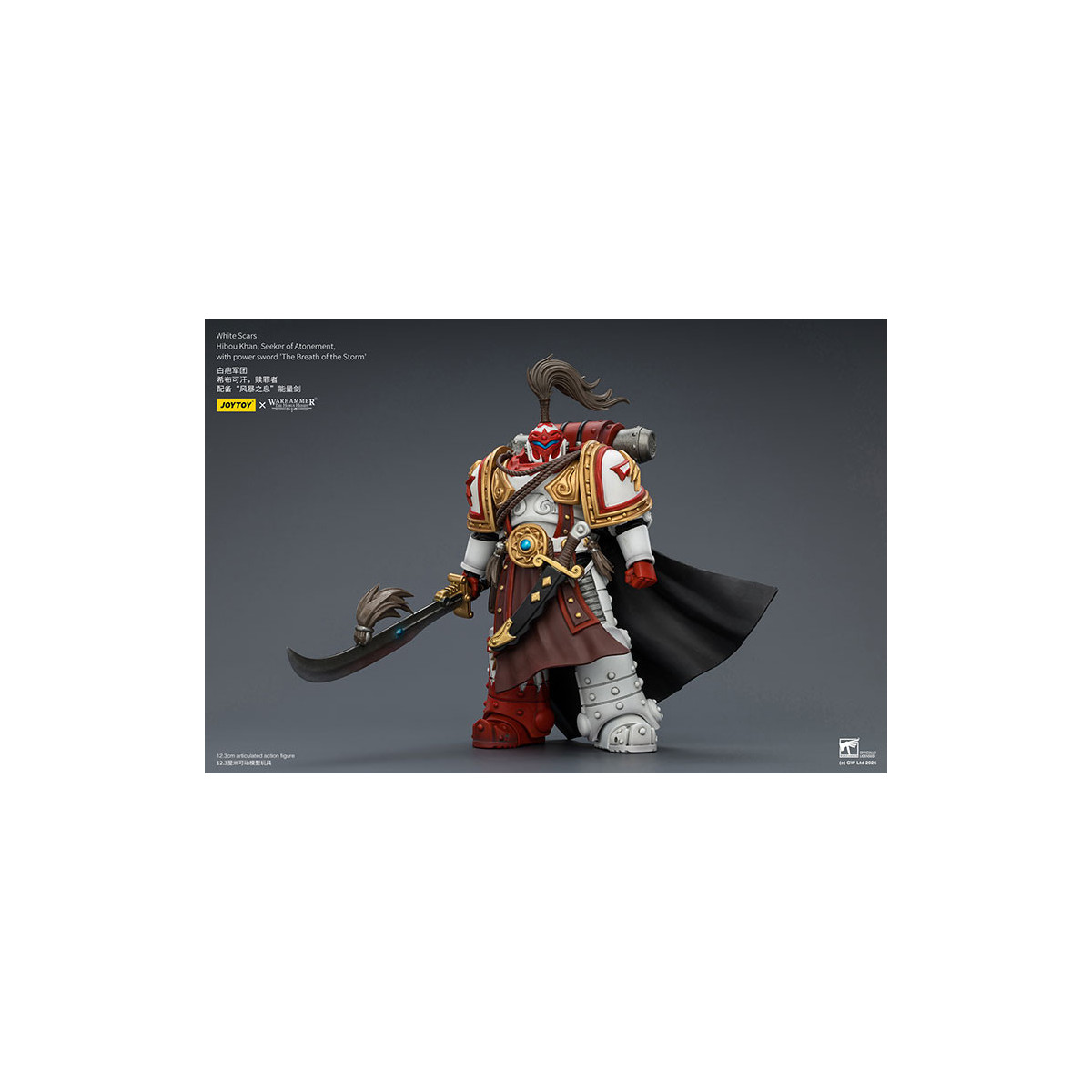 JoyToy Space Marines - Cicatrices Blancas - Búho Khan,Buscador de la Expiación,con espada de poder "El Aliento de la Tormenta" 1