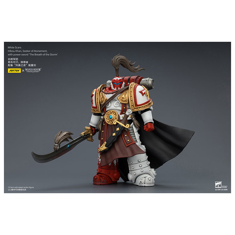 JoyToy Space Marines - Cicatrices Blancas - Búho Khan,Buscador de la Expiación,con espada de poder "El Aliento de la Tormenta" 1