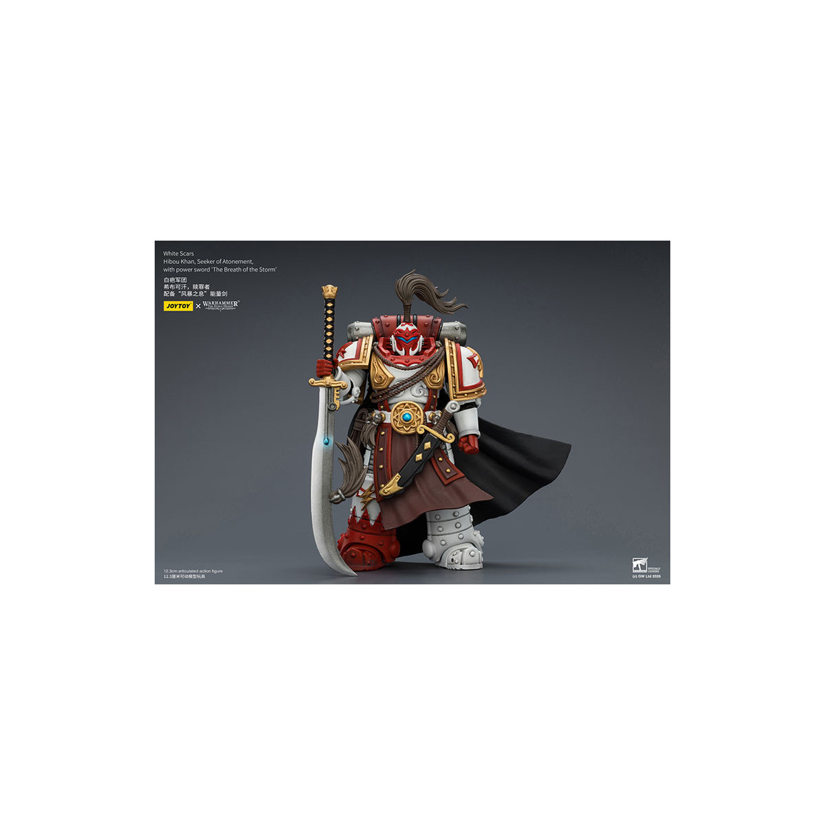 JoyToy Space Marines - Cicatrices Blancas - Búho Khan,Buscador de la Expiación,con espada de poder "El Aliento de la Tormenta" 1