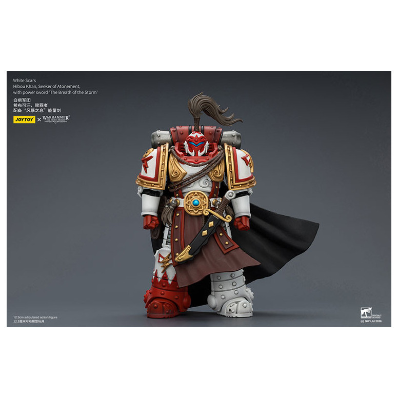 JoyToy Space Marines - Cicatrices Blancas - Búho Khan,Buscador de la Expiación,con espada de poder "El Aliento de la Tormenta" 1