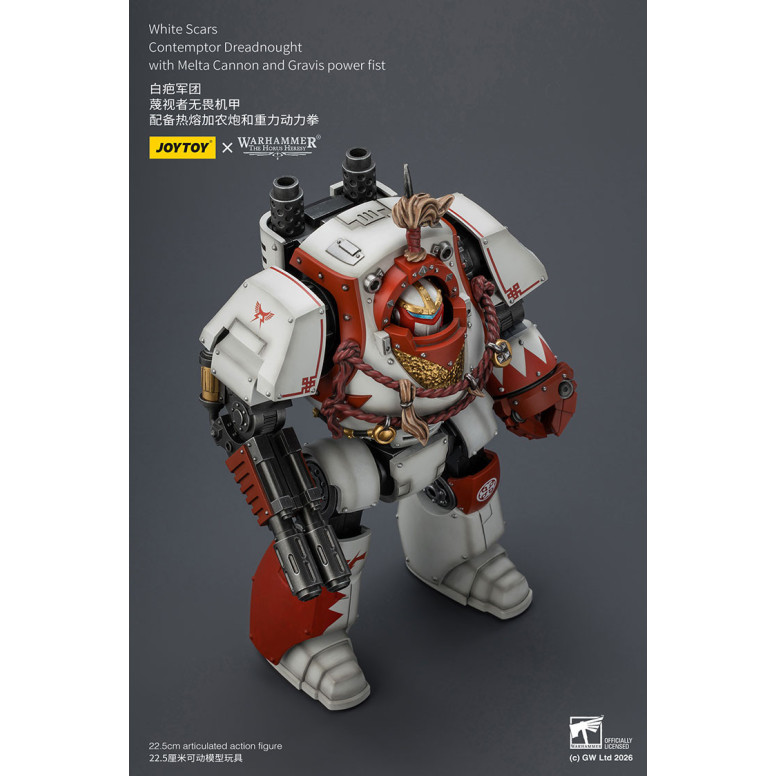 Joytoy - Warhammer - Cicatrices Blancas - Contemptor Dreadnought con Cañón Melta y puño de poder Gravis - La Herejía de Horus