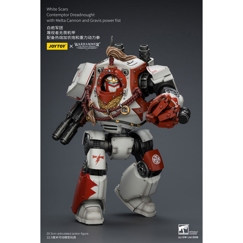 Joytoy - Warhammer - Cicatrices Blancas - Contemptor Dreadnought con Cañón Melta y puño de poder Gravis - La Herejía de Horus