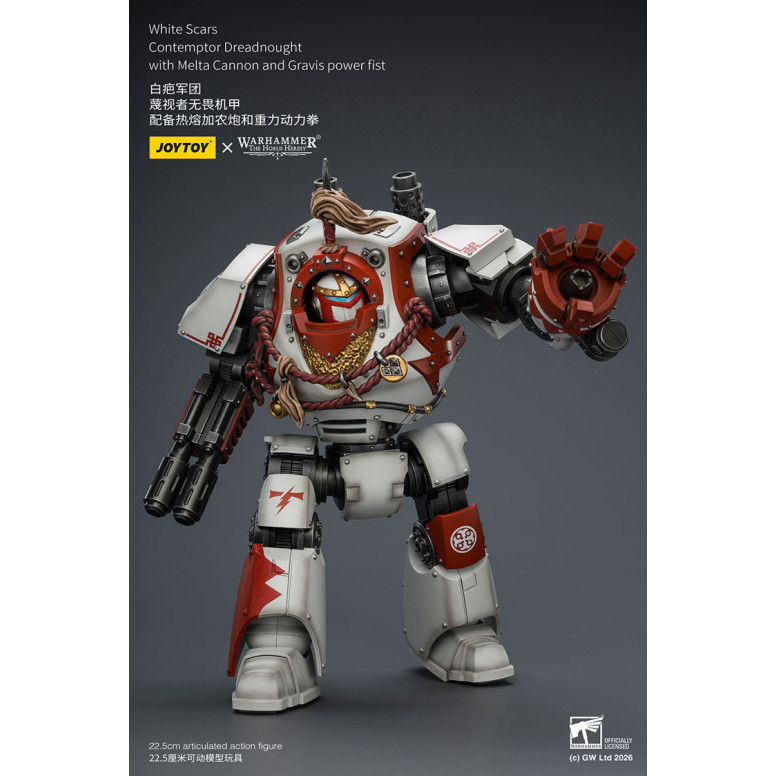 Joytoy - Warhammer - Cicatrices Blancas - Contemptor Dreadnought con Cañón Melta y puño de poder Gravis - La Herejía de Horus