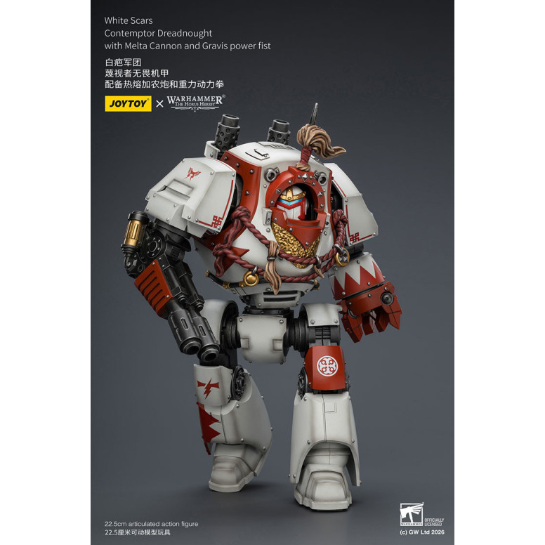 Joytoy - Warhammer - Cicatrices Blancas - Contemptor Dreadnought con Cañón Melta y puño de poder Gravis - La Herejía de Horus