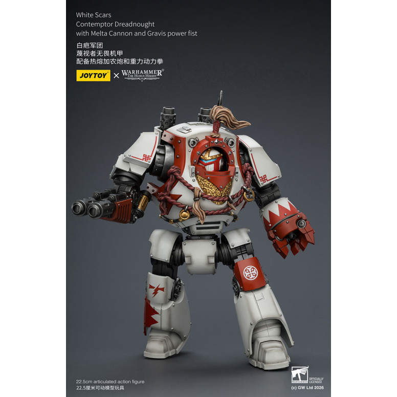 Joytoy - Warhammer - Cicatrices Blancas - Contemptor Dreadnought con Cañón Melta y puño de poder Gravis - La Herejía de Horus