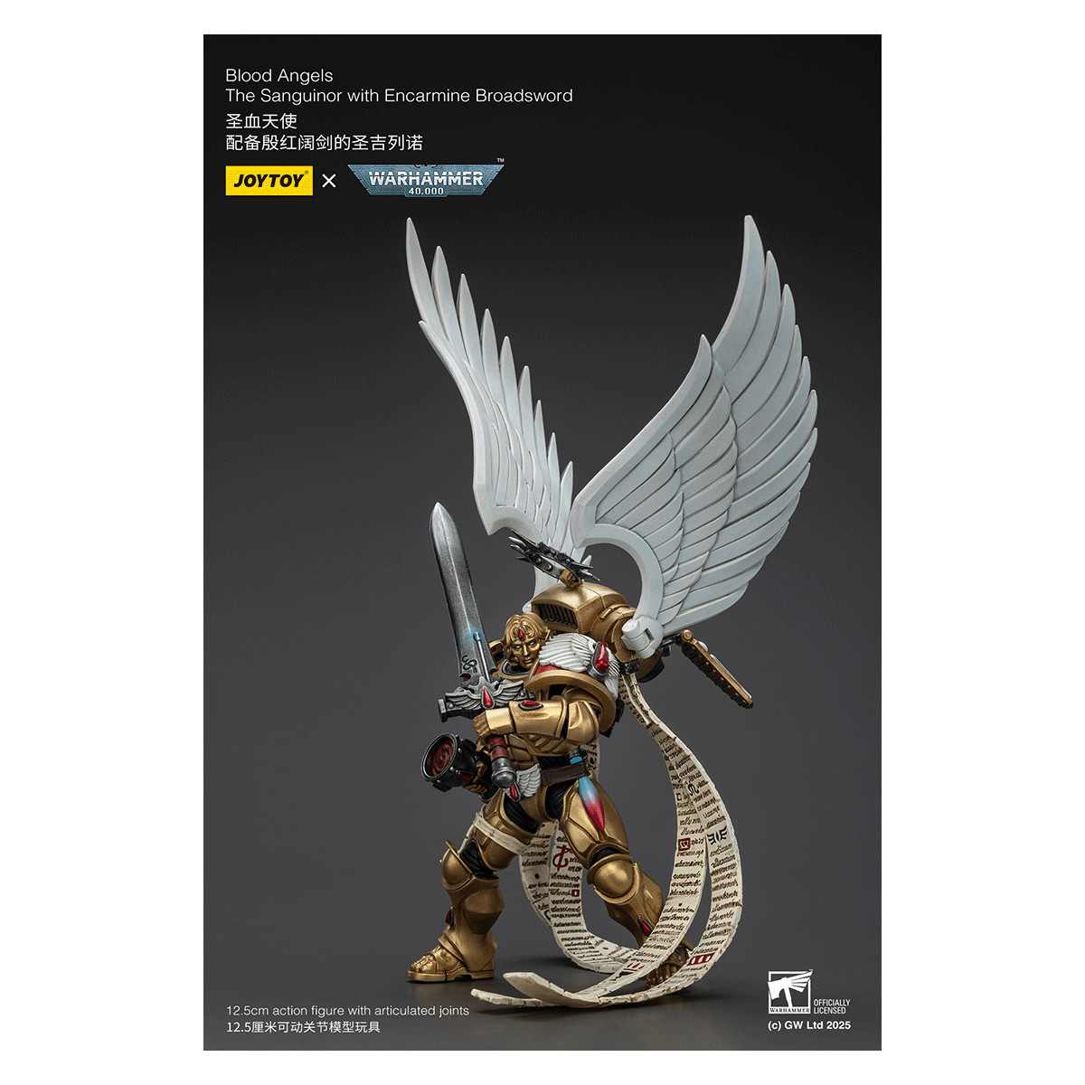 JoyToy Space Marines - Blood Angels - El Sanguinor con Encarmine Broadsword - Warhammer 40000
