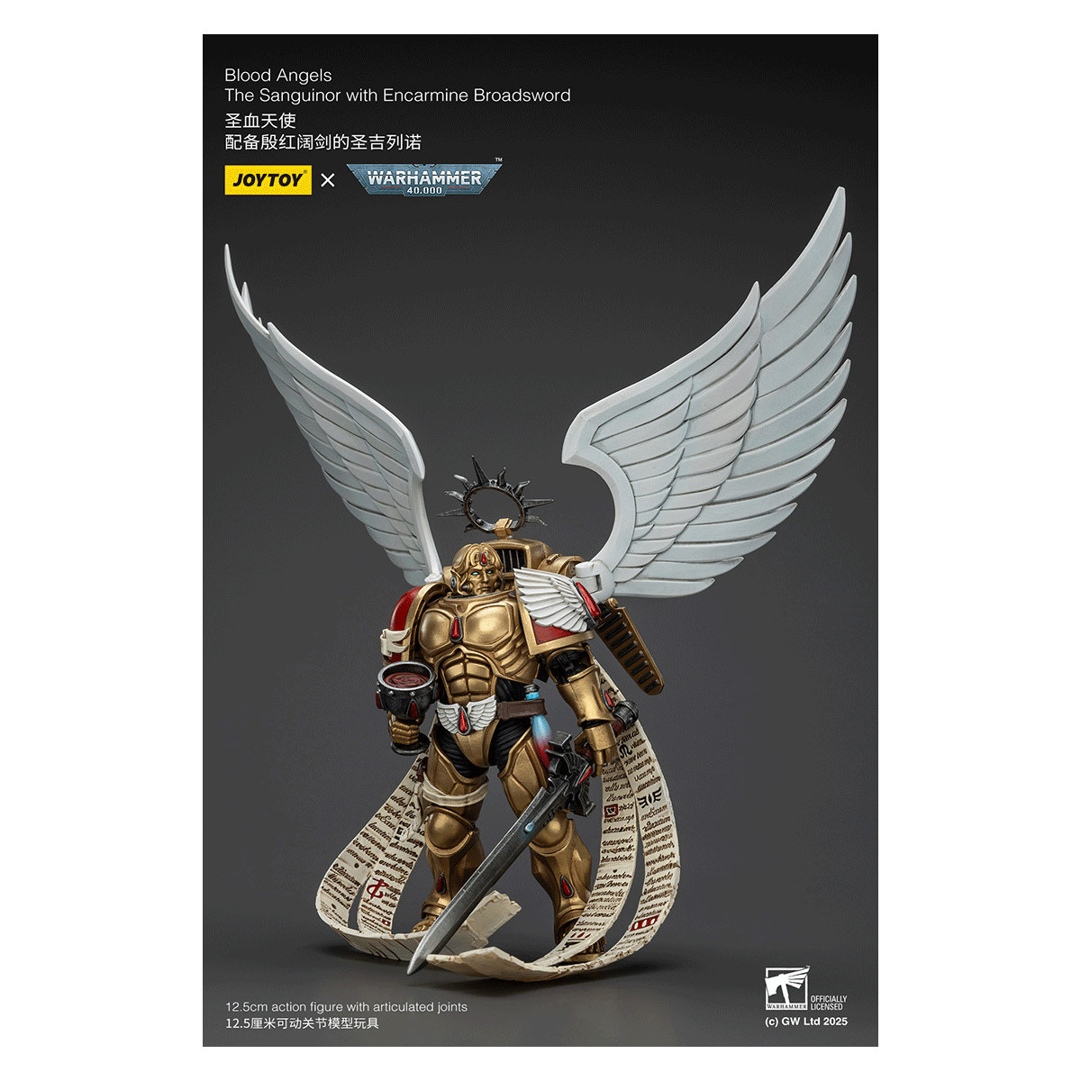 JoyToy Space Marines - Blood Angels - El Sanguinor con Encarmine Broadsword - Warhammer 40000
