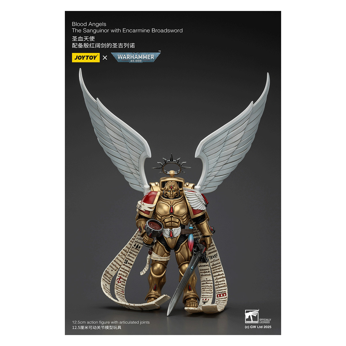 JoyToy Space Marines - Blood Angels - El Sanguinor con Encarmine Broadsword - Warhammer 40000