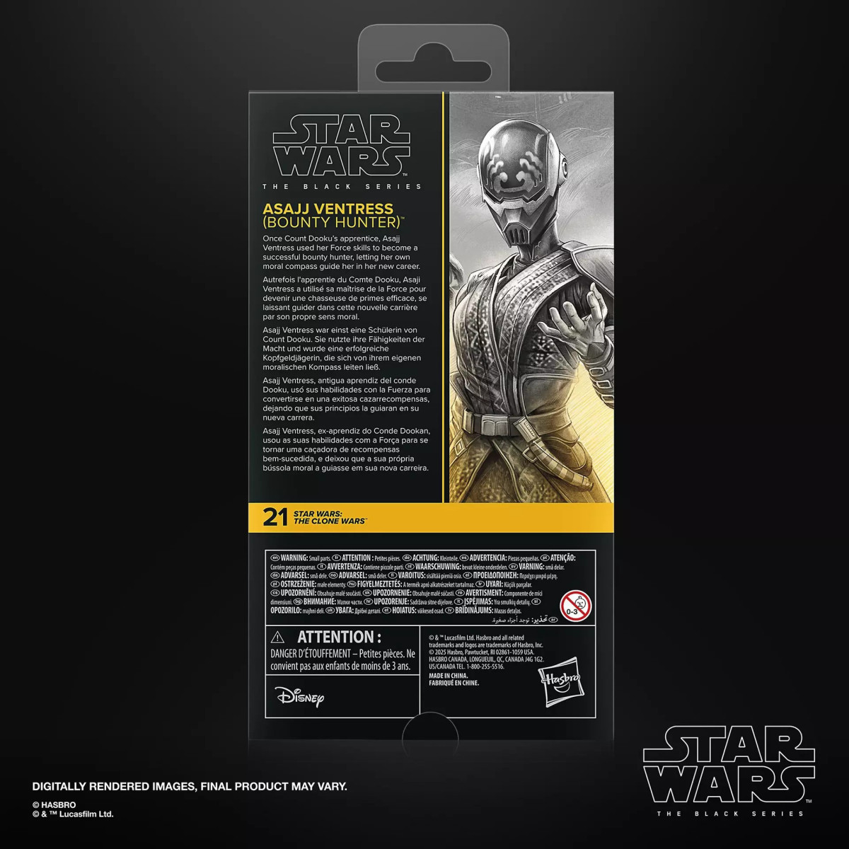 Star Wars The Black Series - Asajj Ventress (Cazarrecompensas) - Las Guerras Clon