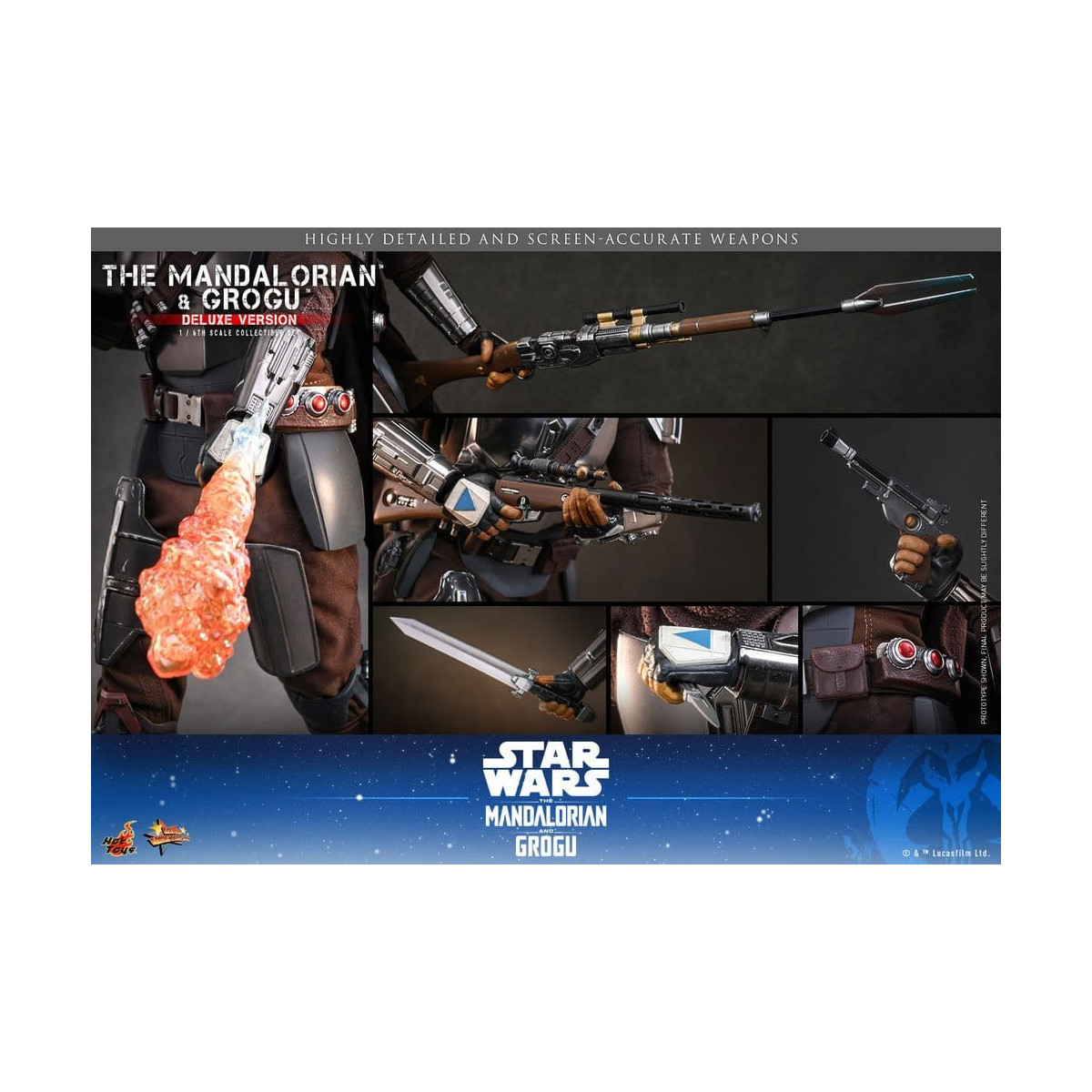 Hot Toys Star Wars - El Mandaloriano y Grogu (Versión Deluxe) MMS 1/6 - Star Wars: El Mandaloriano y Grogu