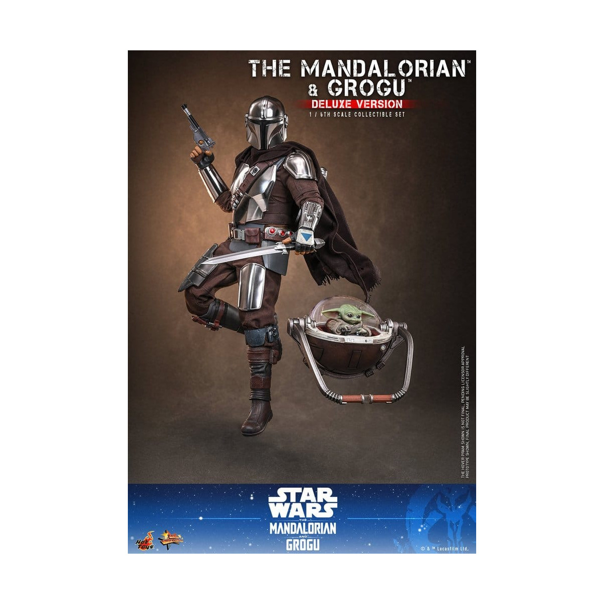 Hot Toys Star Wars - El Mandaloriano y Grogu (Versión Deluxe) MMS 1/6 - Star Wars: El Mandaloriano y Grogu