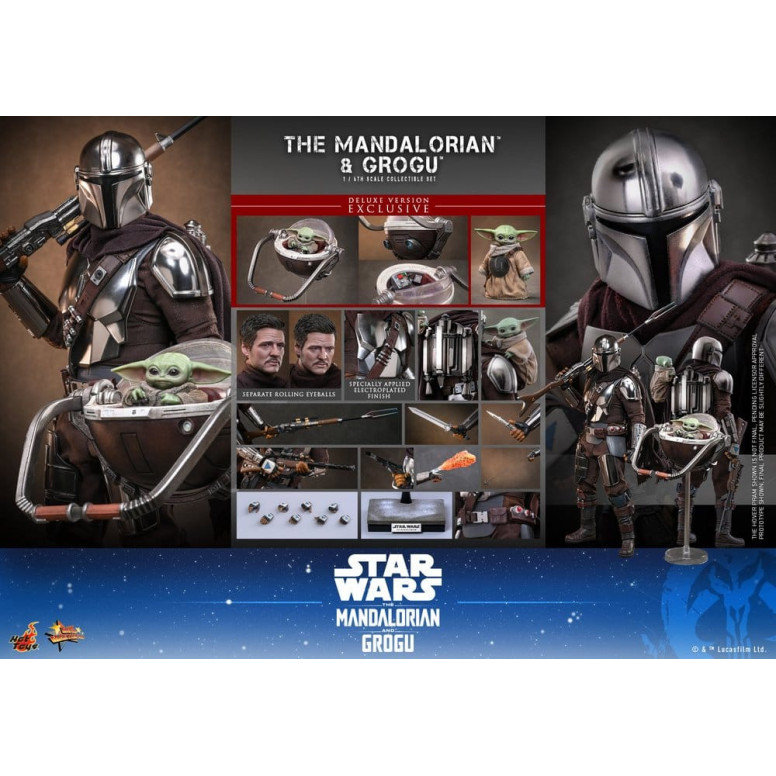 Hot Toys Star Wars - El Mandaloriano y Grogu (Versión Deluxe) MMS 1/6 - Star Wars: El Mandaloriano y Grogu