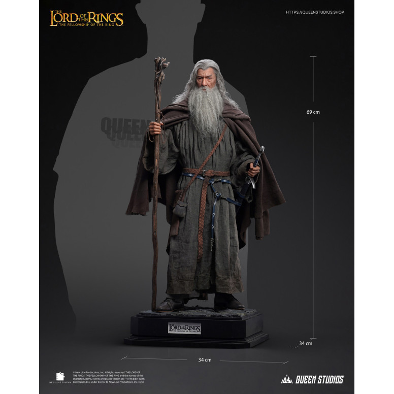 Queen Studios - Estatua de Gandalf el Gris a escala 1/3 - El Señor de los Anillos: La Comunidad del Anillo