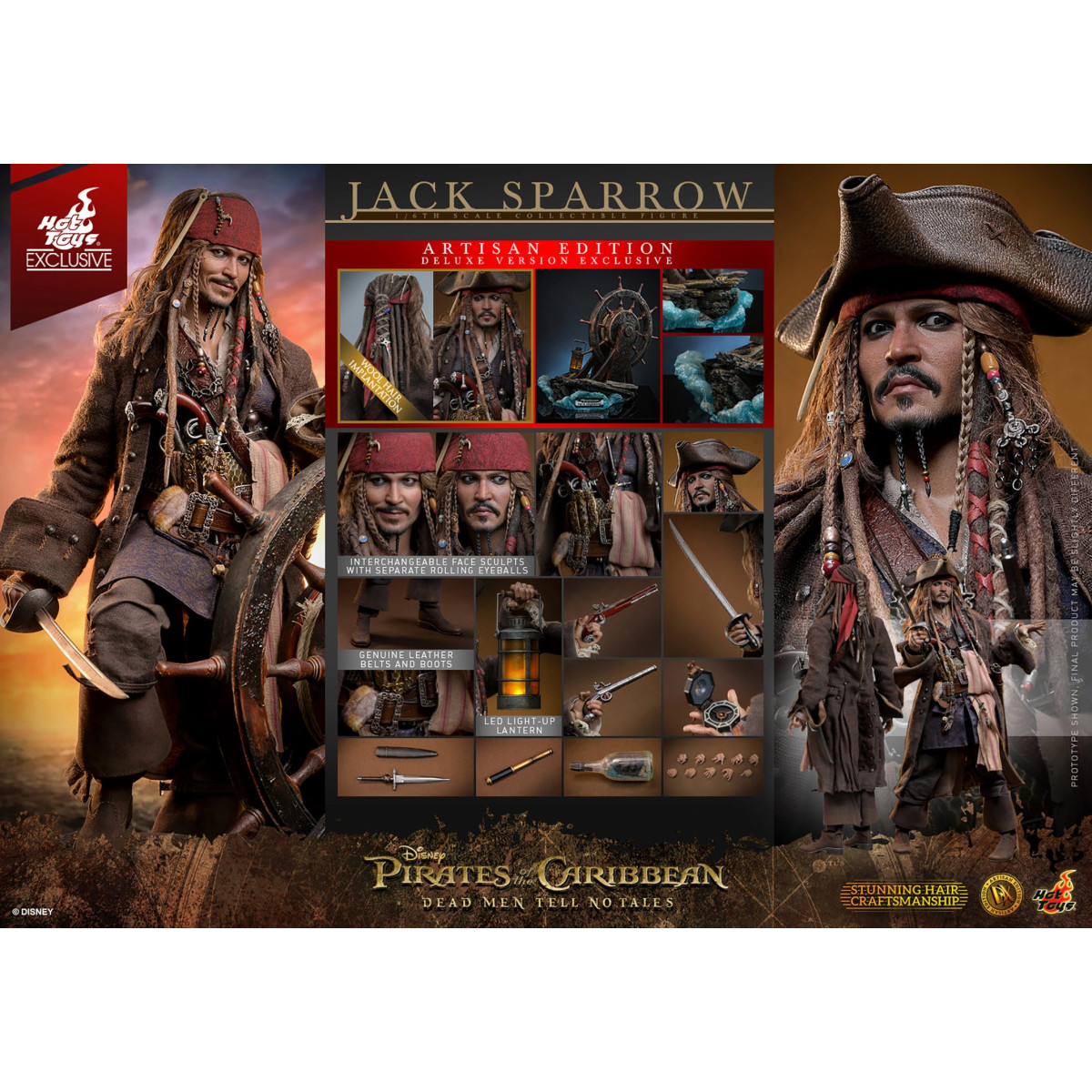 Hot Toys Piratas del Caribe - Jack Sparrow Artisan Edition Deluxe Version - Dead Men Tell No Tales