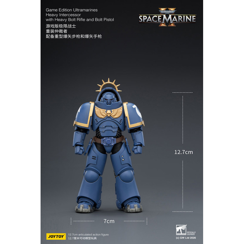 JoyToy - Space Marines II - Ultramarines - Intercesor Pesado con Rifle de Cerrojo Pesado y Pistola de Cerrojo 1/18
