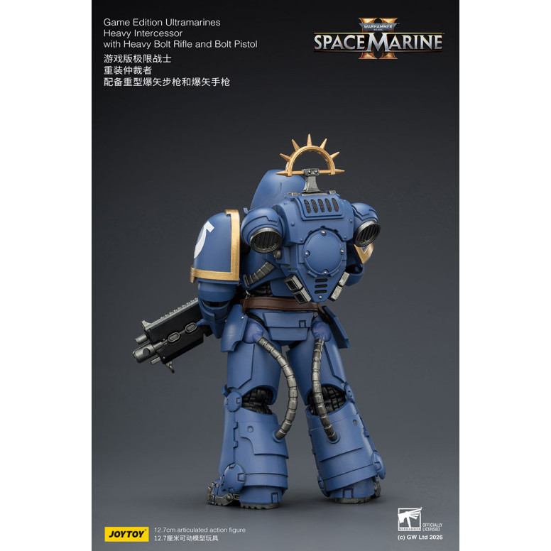 JoyToy - Space Marines II - Ultramarines - Intercesor Pesado con Rifle de Cerrojo Pesado y Pistola de Cerrojo 1/18