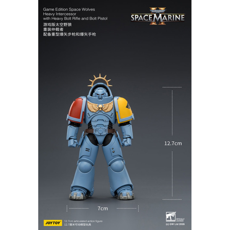 JoyToy - Space Marines II - Space Wolves - Intercesor Pesado con Rifle de Cerrojo Pesado y Pistola de Cerrojo 1/18