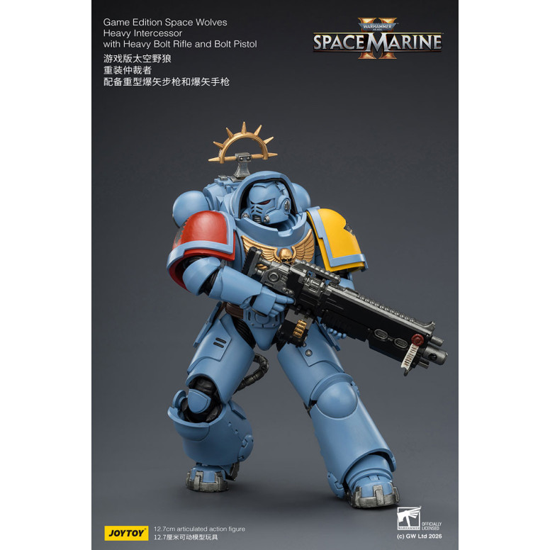 JoyToy - Space Marines II - Space Wolves - Intercesor Pesado con Rifle de Cerrojo Pesado y Pistola de Cerrojo 1/18