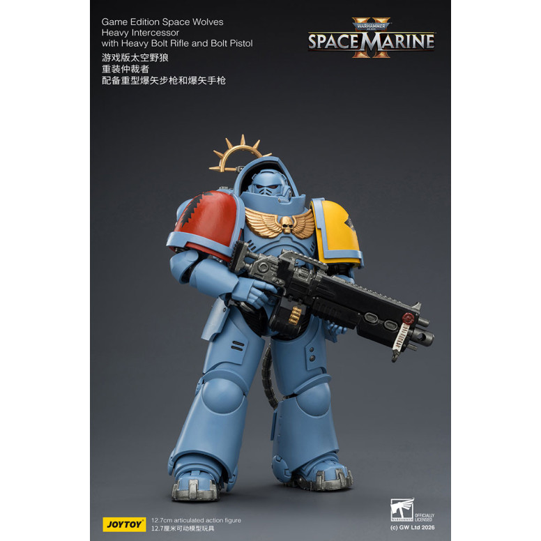 JoyToy - Space Marines II - Space Wolves - Intercesor Pesado con Rifle de Cerrojo Pesado y Pistola de Cerrojo 1/18