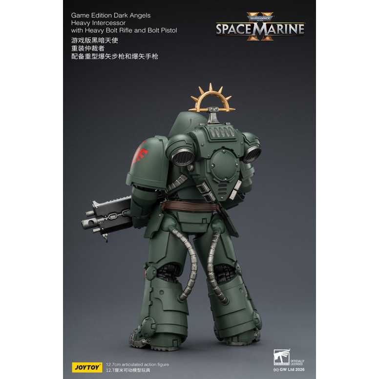 JoyToy - Space Marines II - Dark Angels - Intercesor Pesado con Rifle de Cerrojo Pesado y Pistola de Cerrojo 1/18
