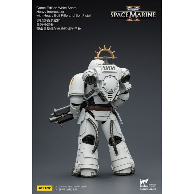 JoyToy - Space Marines II - Cicatrices Blancas - Intercesor Pesado con Rifle de Cerrojo Pesado y Pistola de Cerrojo 1/18