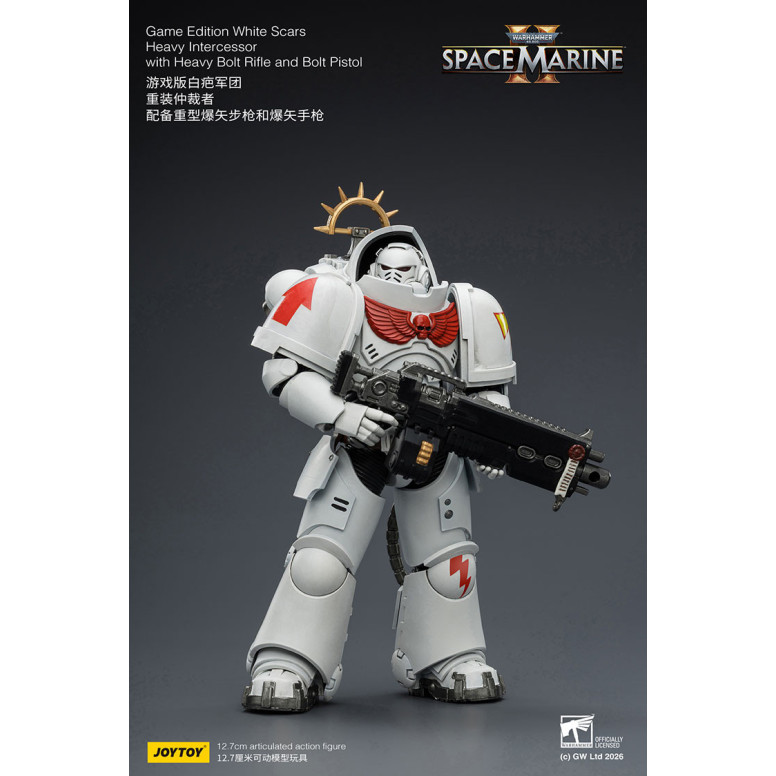 JoyToy - Space Marines II - Cicatrices Blancas - Intercesor Pesado con Rifle de Cerrojo Pesado y Pistola de Cerrojo 1/18