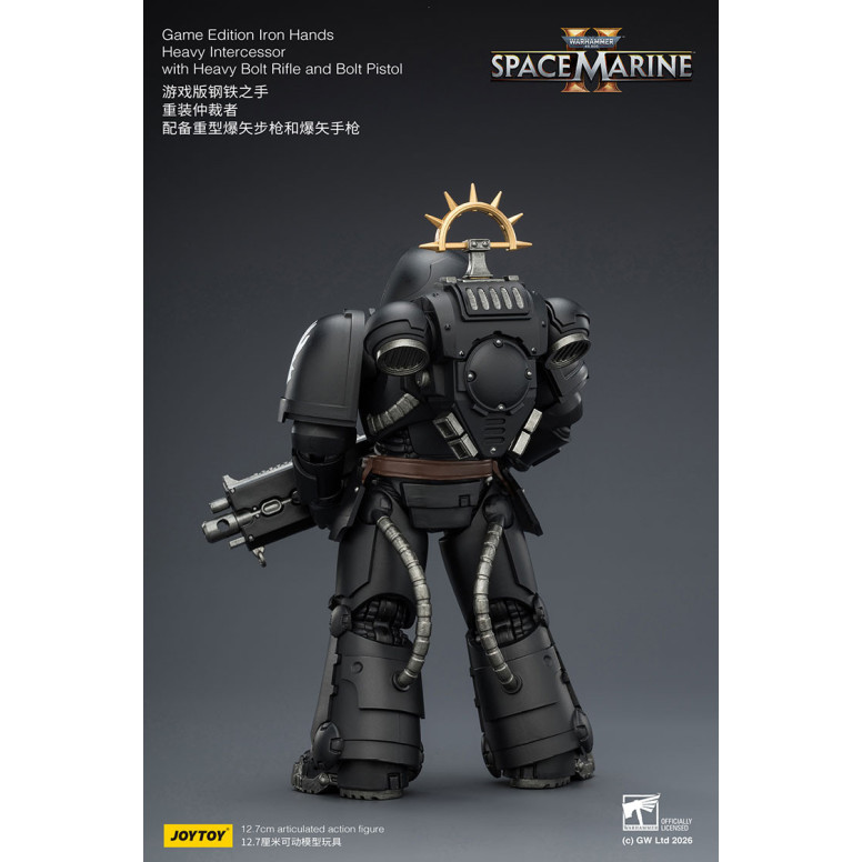JoyToy - Space Marines II - Iron Hands - Intercesor Pesado con Rifle de Cerrojo Pesado y Pistola de Cerrojo 1/18