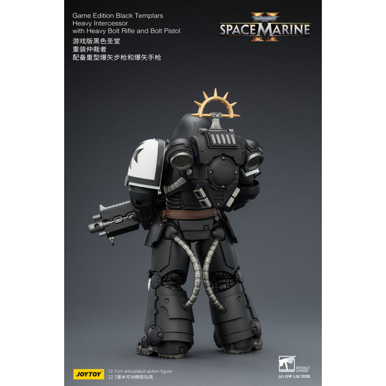 JoyToy - Space Marines II - Black Templars - Intercesor Pesado con Rifle de Cerrojo Pesado y Pistola de Cerrojo 1/18