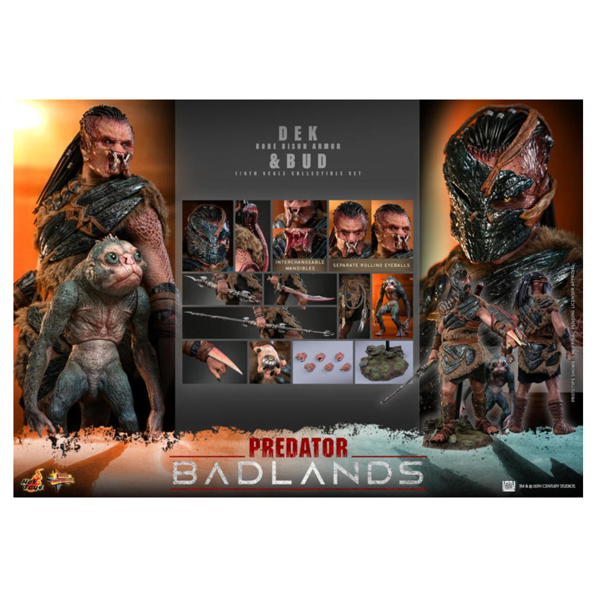 Hot Toys - Predator: Badlands - Dek (Armadura Bisonte de Hueso) y Bud MMS 1/6