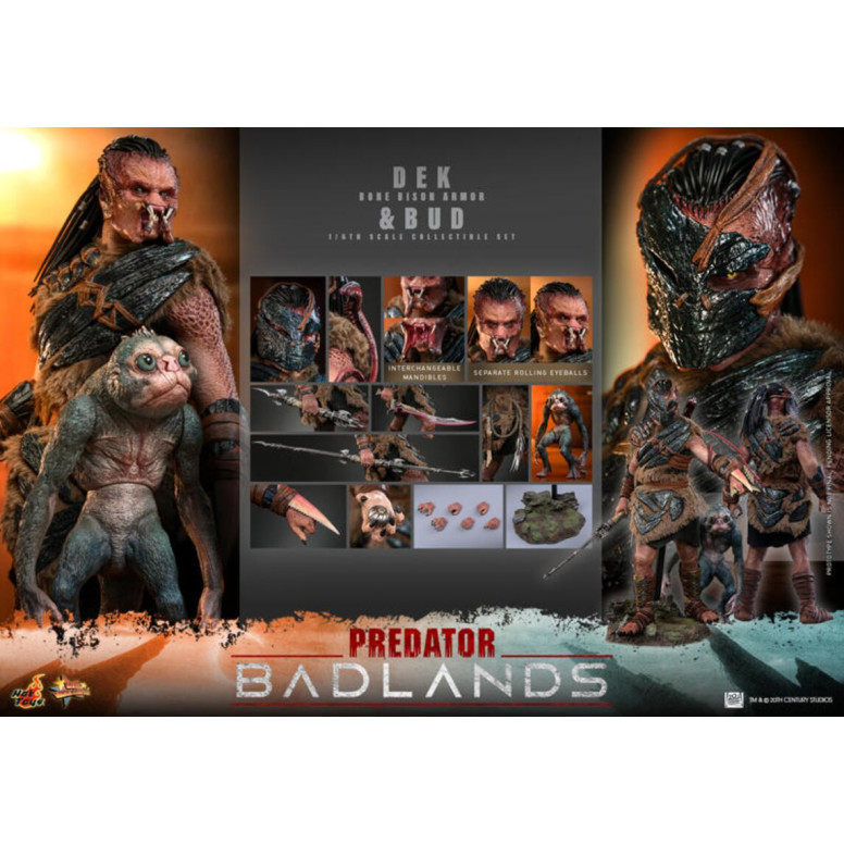 Hot Toys - Predator: Badlands - Dek (Armadura Bisonte de Hueso) y Bud MMS 1/6