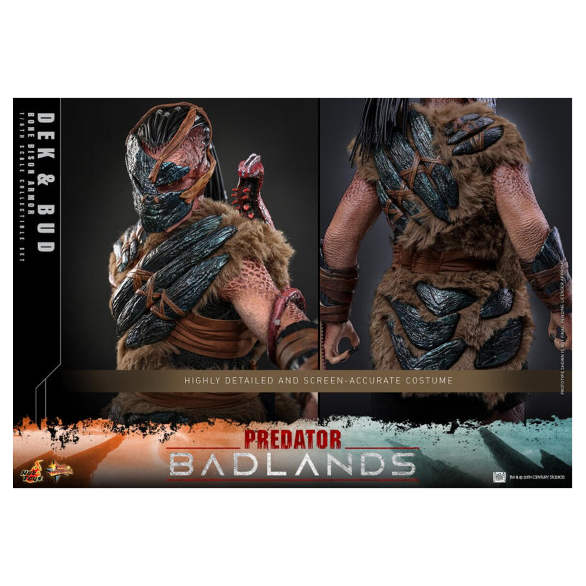 Hot Toys - Predator: Badlands - Dek (Armadura Bisonte de Hueso) y Bud MMS 1/6