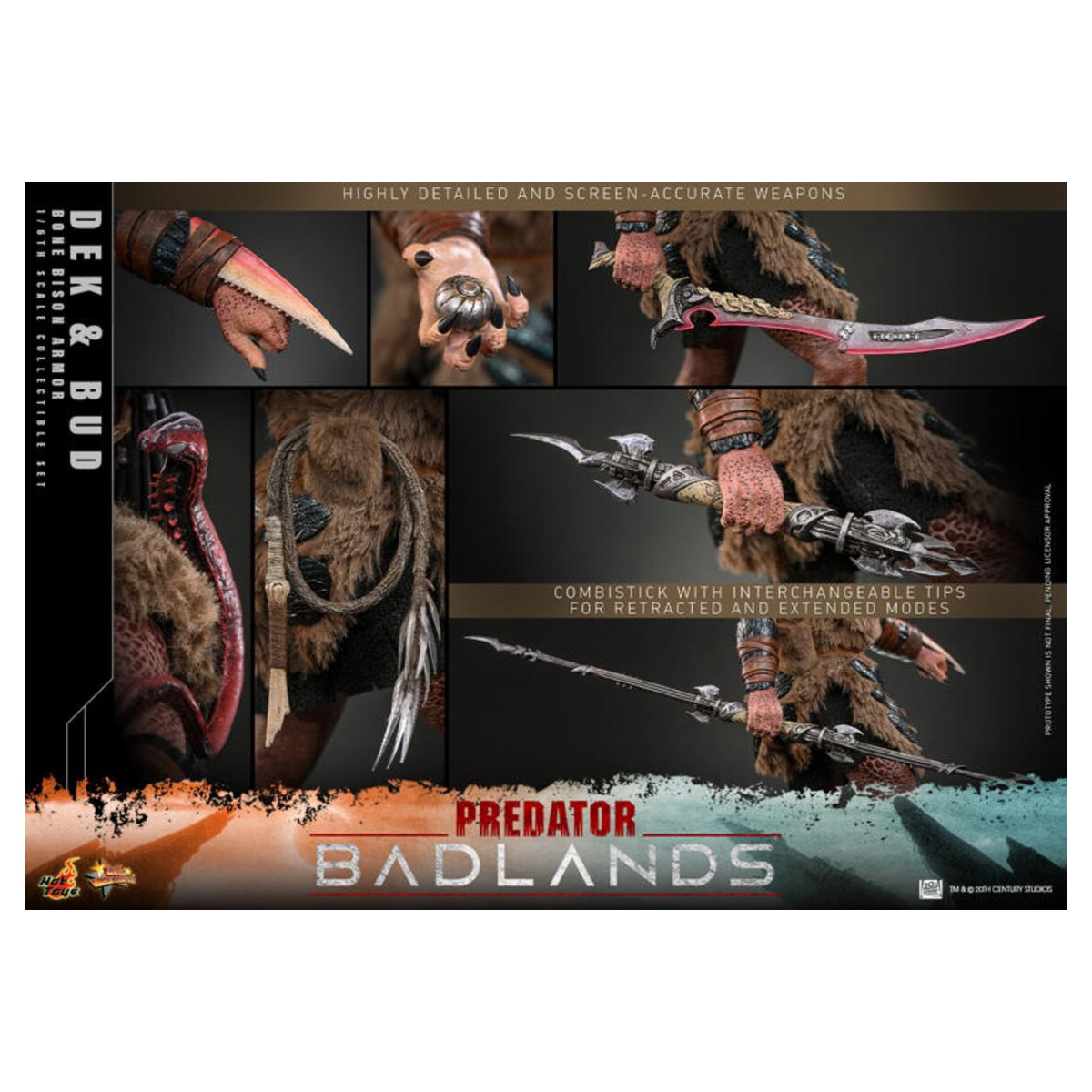 Hot Toys - Predator: Badlands - Dek (Armadura Bisonte de Hueso) y Bud MMS 1/6