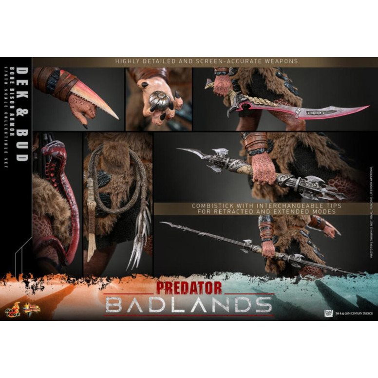Hot Toys - Predator: Badlands - Dek (Armadura Bisonte de Hueso) y Bud MMS 1/6