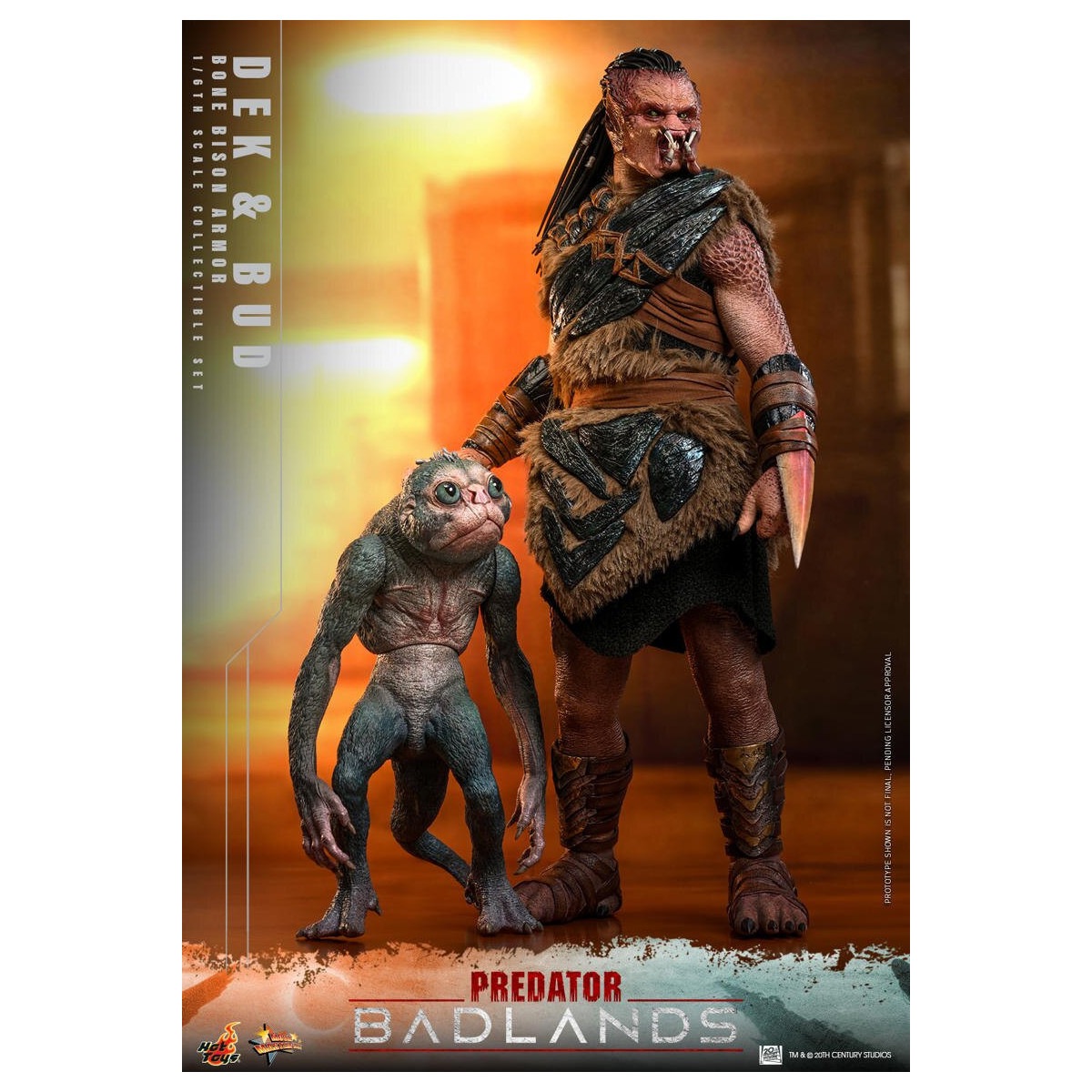 Hot Toys - Predator: Badlands - Dek (Armadura Bisonte de Hueso) y Bud MMS 1/6