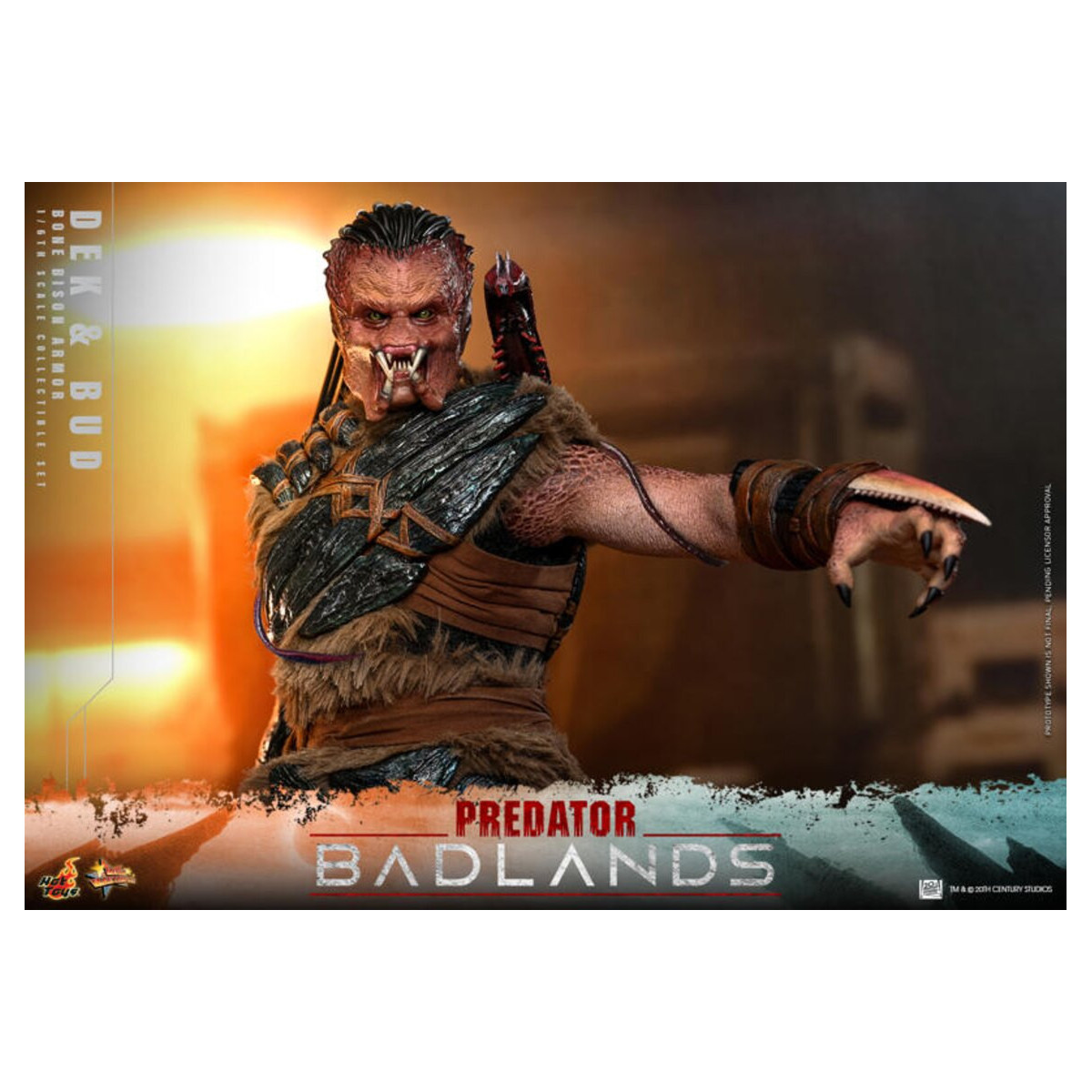 Hot Toys - Predator: Badlands - Dek (Armadura Bisonte de Hueso) y Bud MMS 1/6