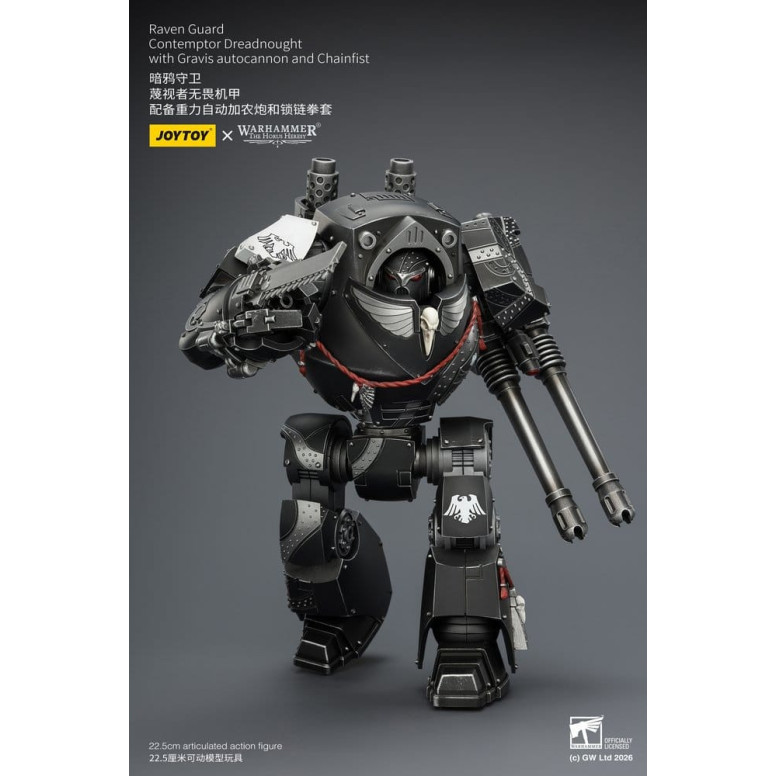 JoyToy Space Marines - Raven Guard - Contemptor Dreadnought con Gravis autocannon y Chainfist 1/18 - Warhammer 40k